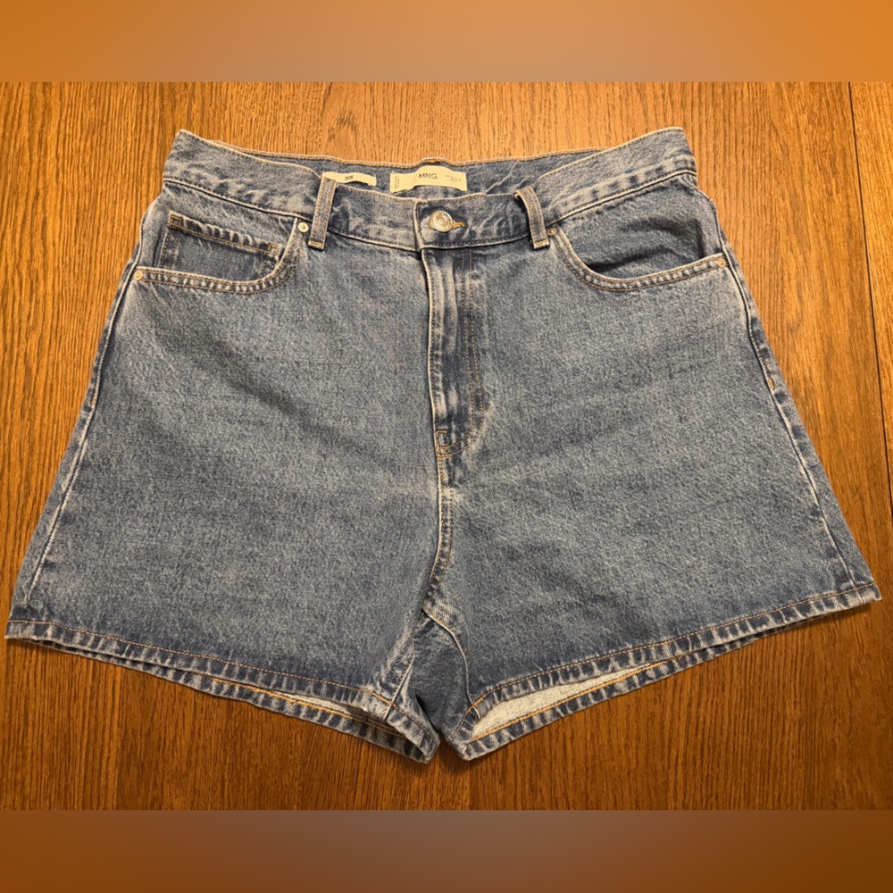 Mango Zoe Blue Denim High-Waist Women's Shorts
